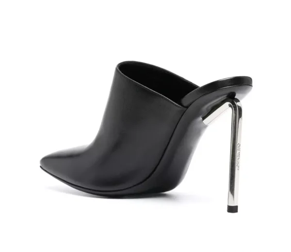 Off-White Women's Chic Squared Toe Calfskin Sabot