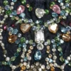 Dolce & Gabbana Women's Crystal Embellished Navy Blue Flare Dress