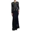 Dolce & Gabbana Women's Crystal Embellished Navy Blue Flare Dress