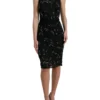 Dolce & Gabbana Women's Exquisite Black Floral Lace Crystal Sheath Dress