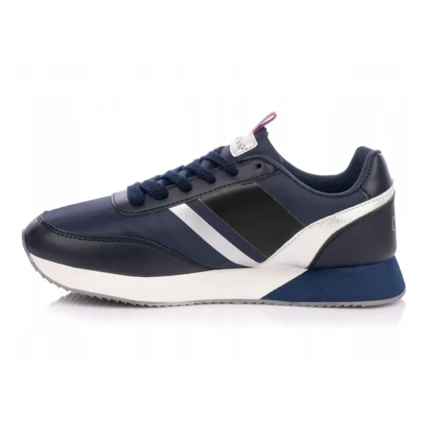 U.S. POLO ASSN. Women's Eco Chic Blue Sneakers with Metallic Accents