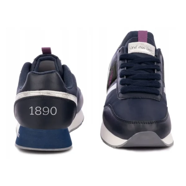 U.S. POLO ASSN. Women's Eco Chic Blue Sneakers with Metallic Accents