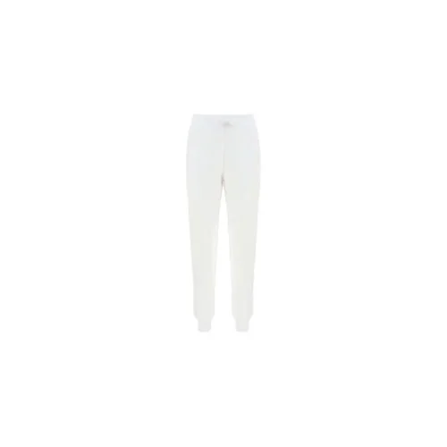 Love Moschino Women's Chic White Cotton Pants with Rainbow Accents