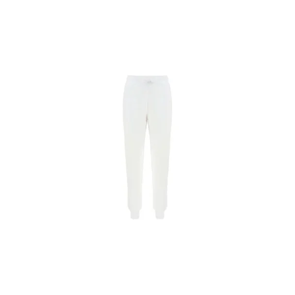 Love Moschino Women's Chic White Cotton Pants with Rainbow Accents
