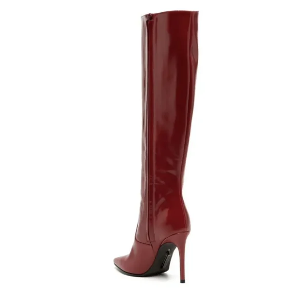 Off-White Women's Chic Scarlet Patent Leather Stiletto Boots