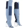 Off-White Women's Chic Vintage Denim & Transparent Heel Boots
