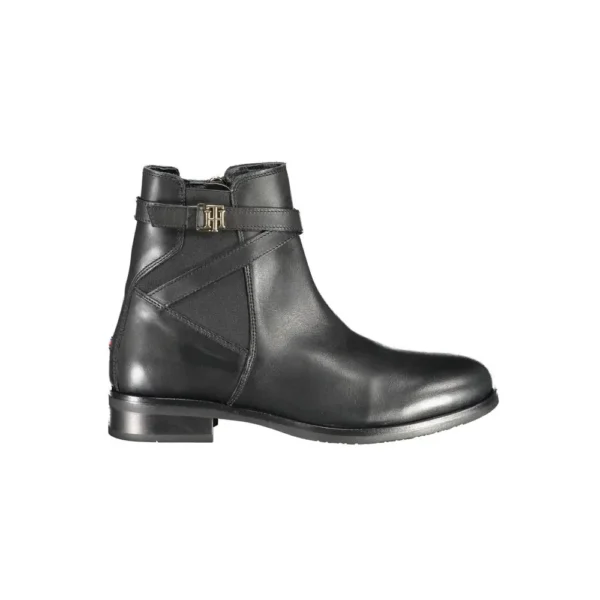 Tommy Hilfiger Women's Black Leather Women Boot