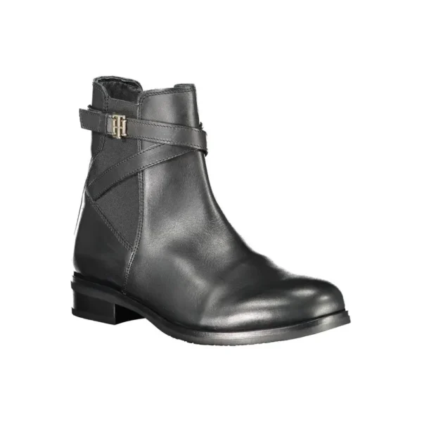 Tommy Hilfiger Women's Black Leather Women Boot