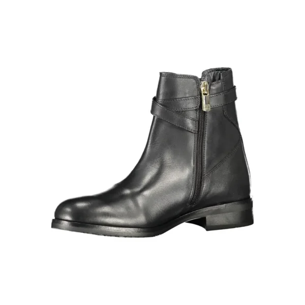 Tommy Hilfiger Women's Black Leather Women Boot
