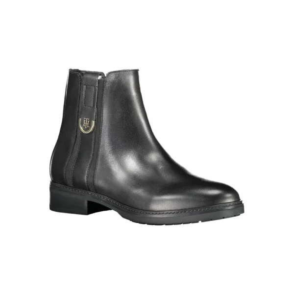 Tommy Hilfiger Women's Black Leather Women Boot