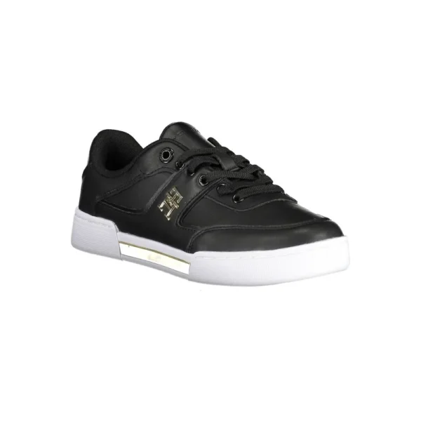Tommy Hilfiger Women's Black Leather Women Sneaker