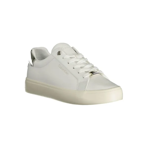 Calvin Klein Women's White Leather Women Sneaker