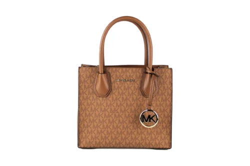 Michael Kors Women's Mercer Medium Luggage Multi Leather Messenger Crossbody Handbag