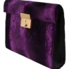 Dolce & Gabbana Women's Chic Velvet Crocodile-Print Clutch Bag