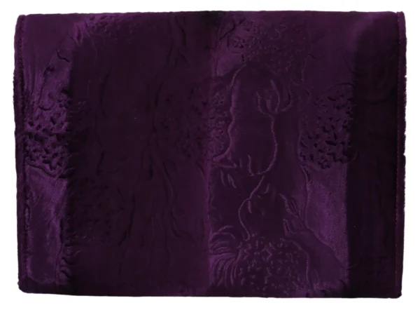 Dolce & Gabbana Women's Chic Velvet Crocodile-Print Clutch Bag