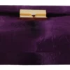 Dolce & Gabbana Women's Chic Velvet Crocodile-Print Clutch Bag