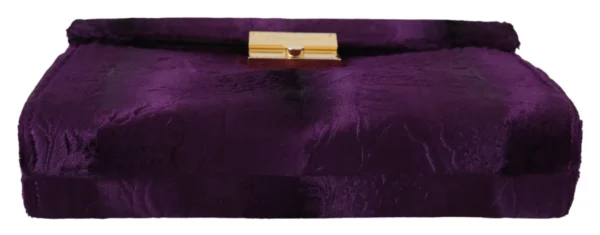 Dolce & Gabbana Women's Chic Velvet Crocodile-Print Clutch Bag
