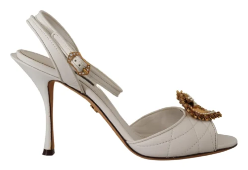 Dolce & Gabbana Women's Devotion White & Gold Heeled Sandals