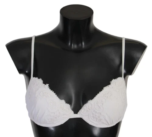 Ermanno Scervino Women's Chic White Lace Push Up Bra Luxury Lingerie