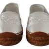 Dolce & Gabbana Women's Silver Leather Flat Espadrilles