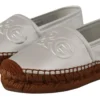 Dolce & Gabbana Women's Silver Leather Flat Espadrilles