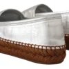 Dolce & Gabbana Women's Silver Leather Flat Espadrilles