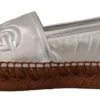 Dolce & Gabbana Women's Silver Leather Flat Espadrilles