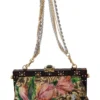 Dolce & Gabbana Women's Elegant Gold Silk Evening Clutch With Exotic Accents