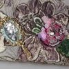Dolce & Gabbana Women's Elegant Gold Silk Evening Clutch With Exotic Accents