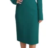 Dolce & Gabbana Women's Emerald Wool Crepe Midi Dress With Crystal Brooches
