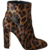 Dolce & Gabbana Women's Leopard-Print Calf Hair Ankle Boots