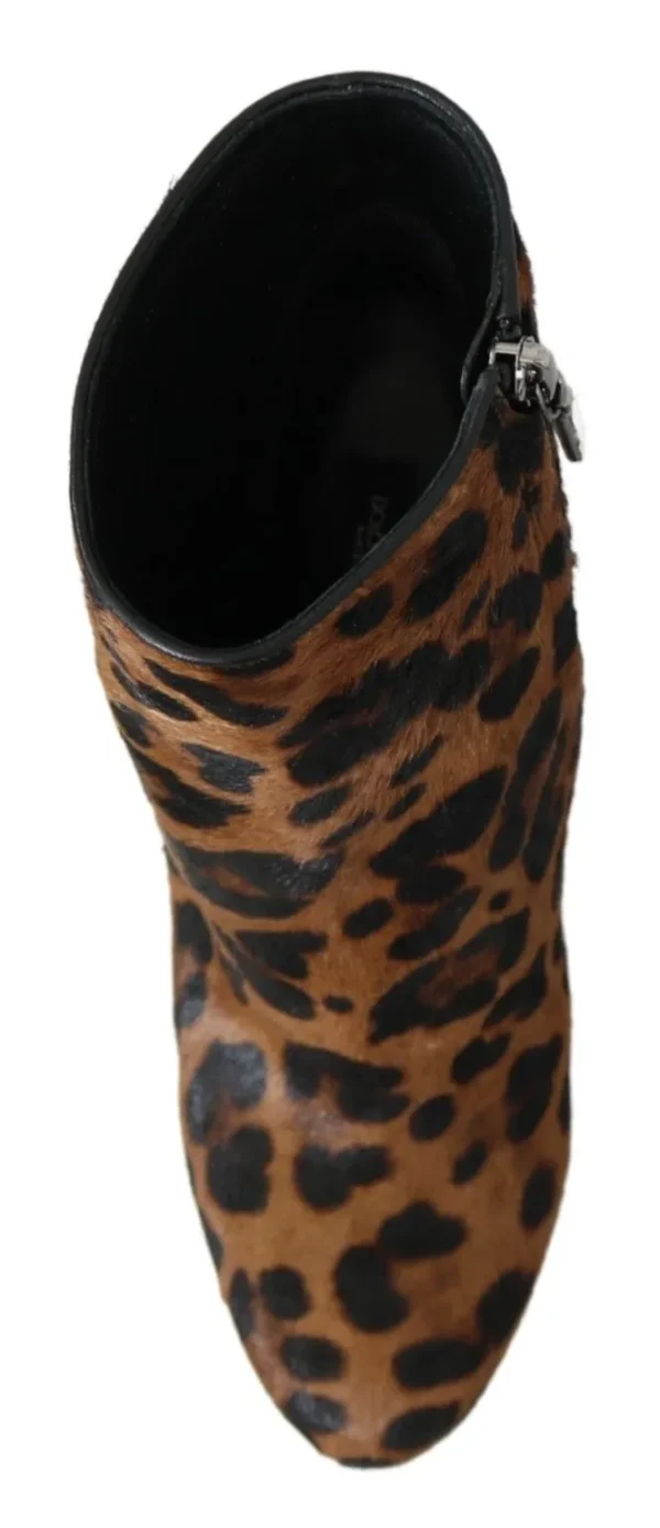 Dolce & Gabbana Women's Leopard-Print Calf Hair Ankle Boots