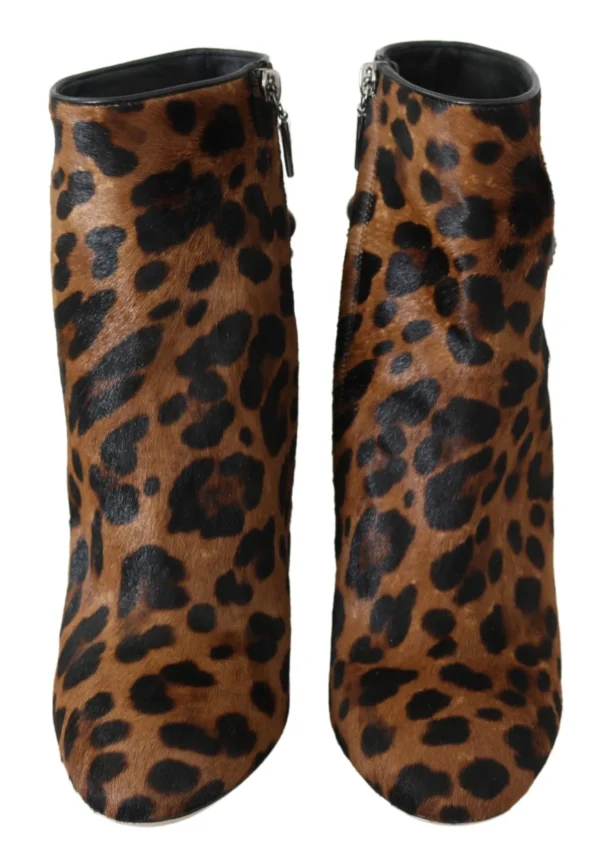 Dolce & Gabbana Women's Leopard-Print Calf Hair Ankle Boots