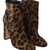 Dolce & Gabbana Women's Leopard-Print Calf Hair Ankle Boots