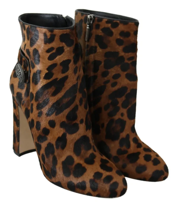 Dolce & Gabbana Women's Leopard-Print Calf Hair Ankle Boots