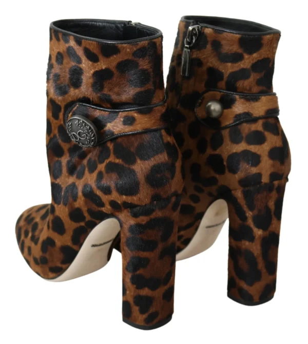 Dolce & Gabbana Women's Leopard-Print Calf Hair Ankle Boots