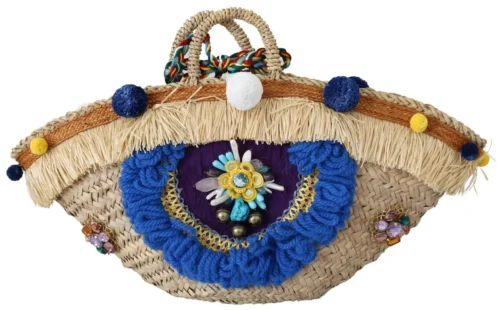 Dolce & Gabbana Women's Multicolor Straw & Leather Hand Tote