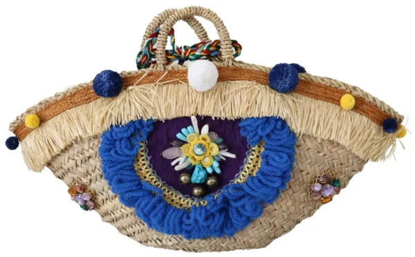 Dolce & Gabbana Women's Multicolor Straw & Leather Hand Tote