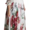 Dolce & Gabbana Women's Elegant Floral Scarf Neck Pleated Gown
