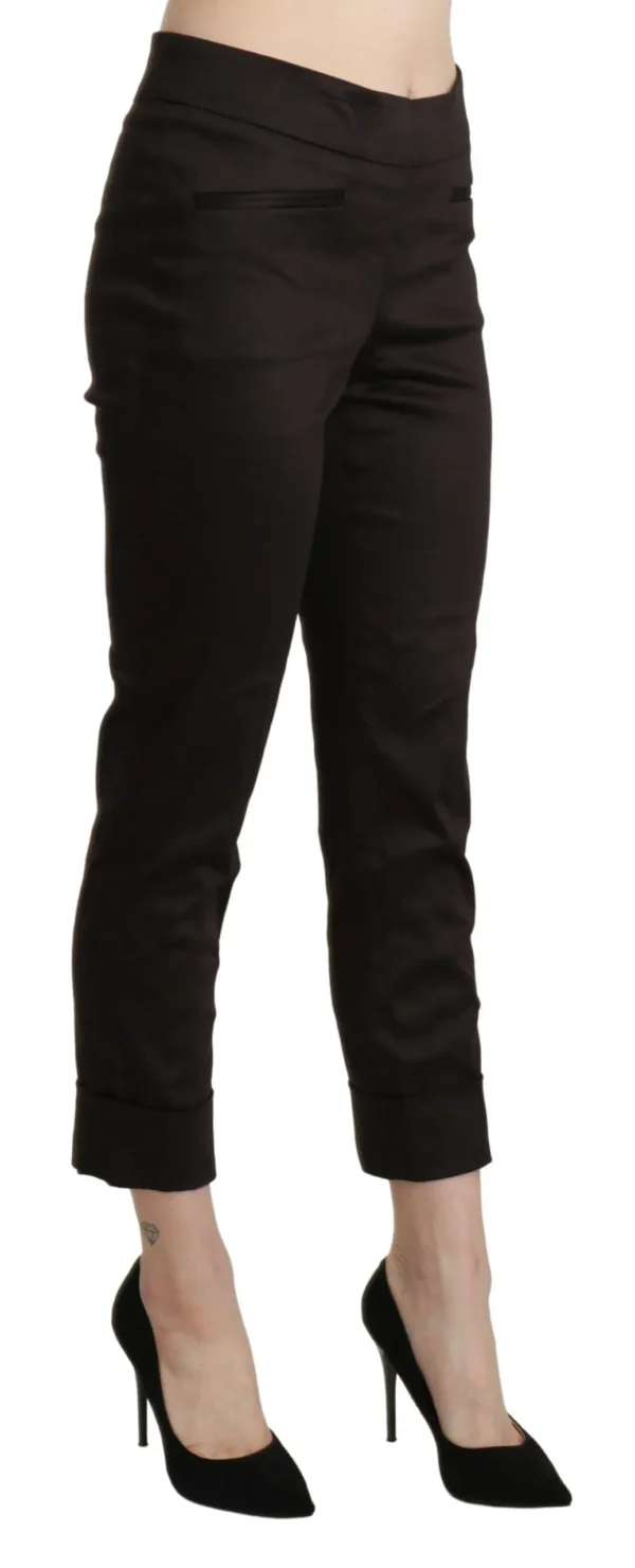 BENCIVENGA Women's Chic Brown Mid-Waist Skinny Cropped Pants