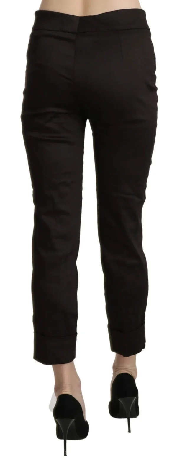 BENCIVENGA Women's Chic Brown Mid-Waist Skinny Cropped Pants