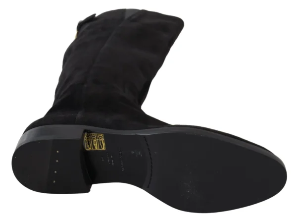 Dolce & Gabbana Women's Elegant Knee High Suede Leather Boots