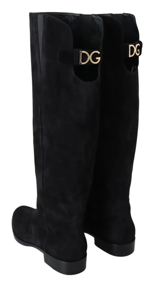 Dolce & Gabbana Women's Elegant Knee High Suede Leather Boots