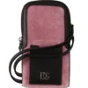 Dolce & Gabbana Women's Elegant Pink Velvet Phone Pouch with Strap