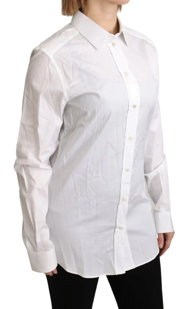 Dolce & Gabbana Women's Elegant White Cotton Dress Shirt
