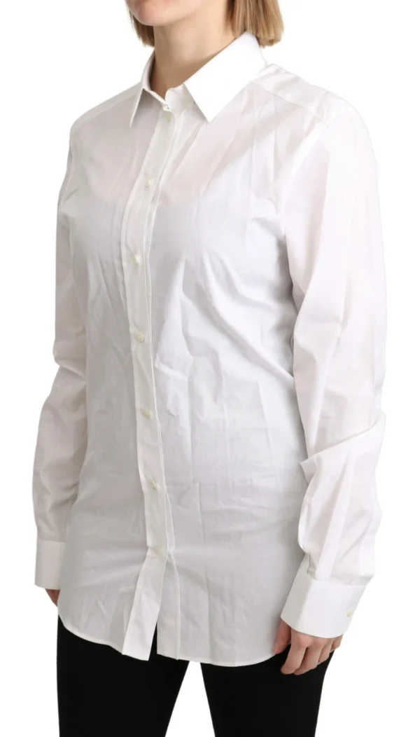 Dolce & Gabbana Women's Elegant White Cotton Dress Shirt