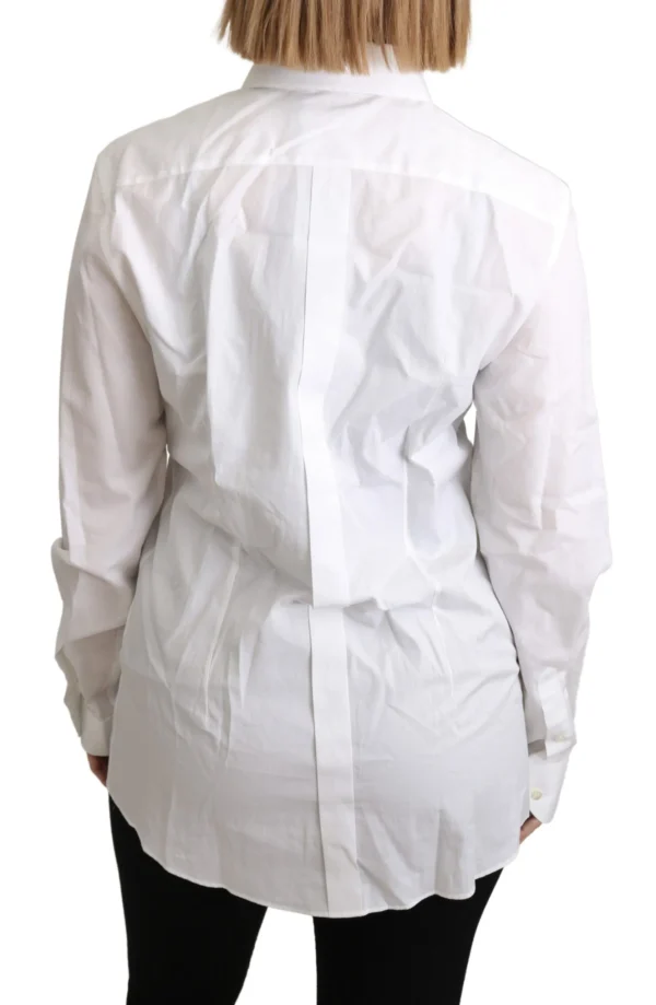Dolce & Gabbana Women's Elegant White Cotton Dress Shirt