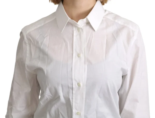 Dolce & Gabbana Women's Elegant White Cotton Dress Shirt