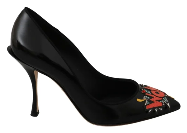 Dolce & Gabbana Women's Elegant Embroidered Black Leather Pumps