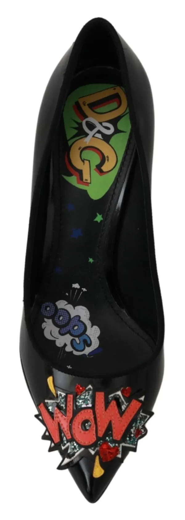Dolce & Gabbana Women's Elegant Embroidered Black Leather Pumps